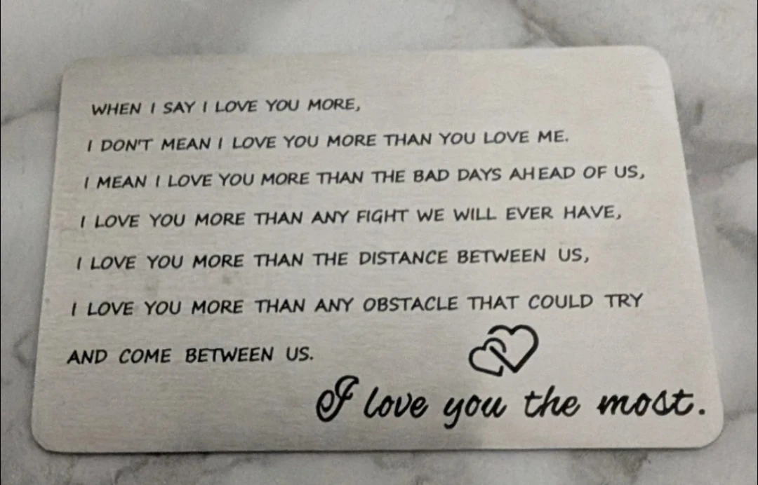 I Love You the Most Metal Wallet Card