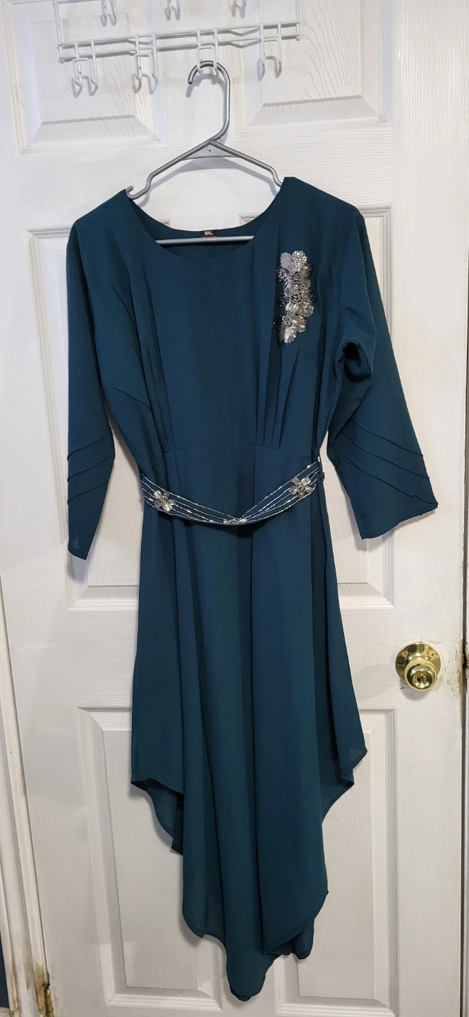 New Teal Beaded Dress - XL,XXL
