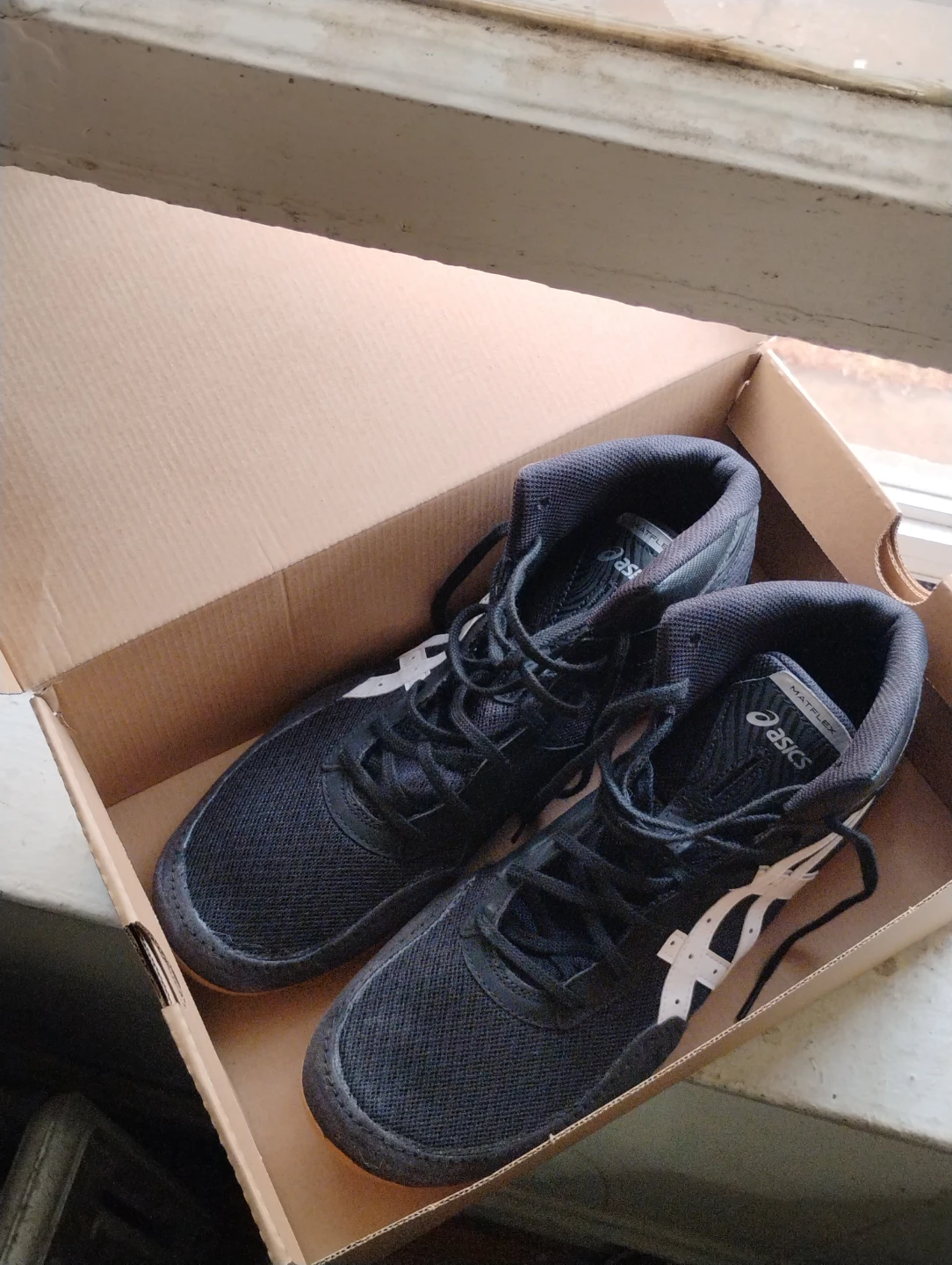 ASICS Matflex 7 Wrestling Shoes Black/White US 12