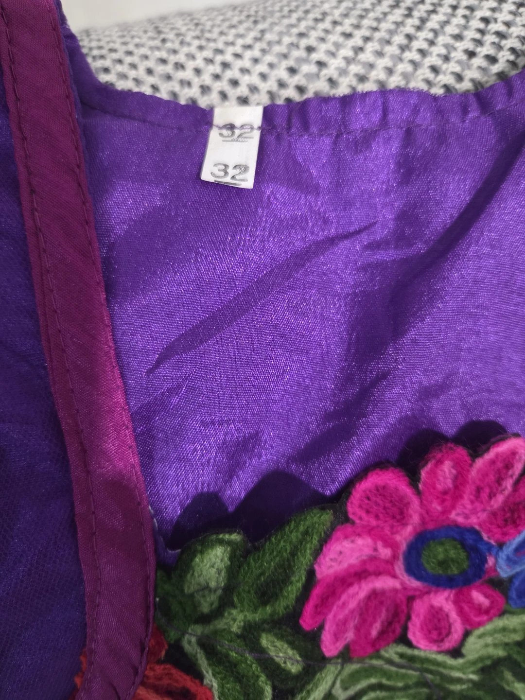 Purple Embroidered Kurta Shalwar Set kids Size 32 - photo 2