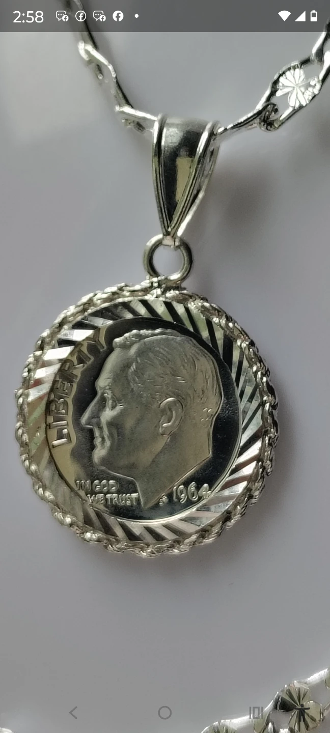 1964 Silver Dime Pendant Necklace - photo 2