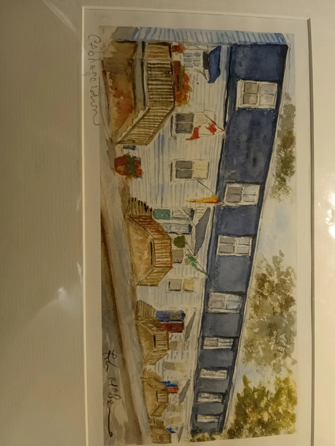 Watercolor Painting of colourful row houses in cabbage town - photo 3