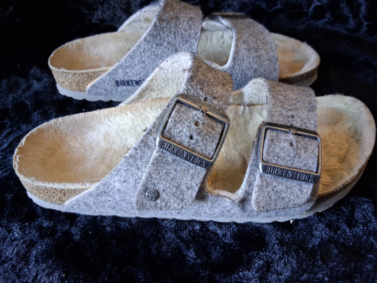 Birkenstock Gray Felt Lined Sandals