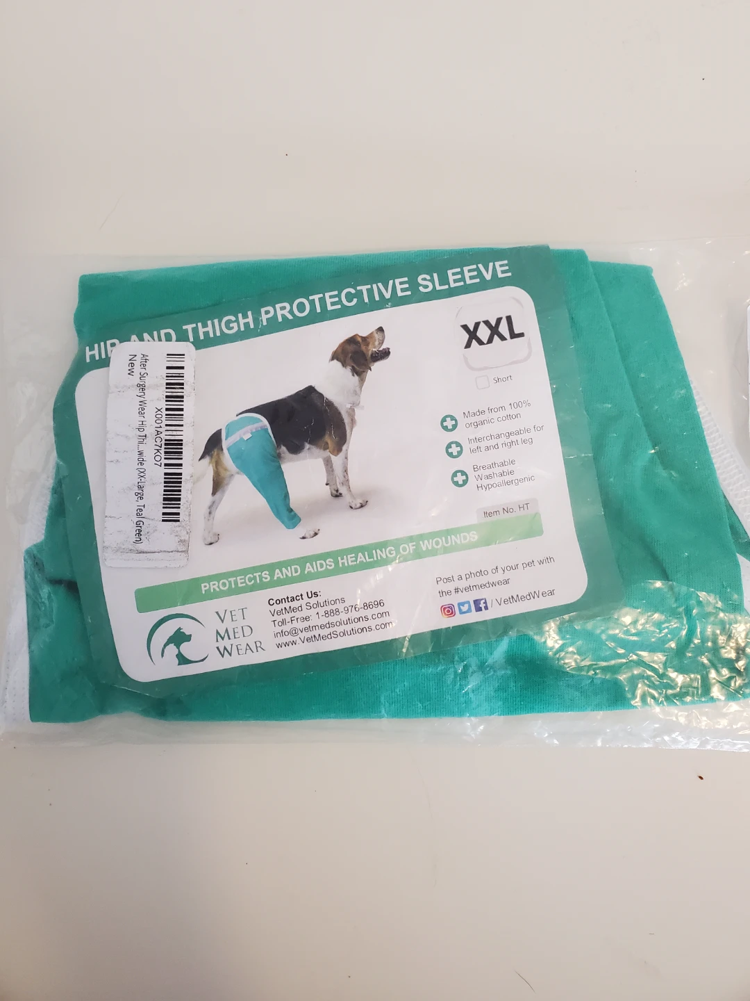 Hip and Thigh Wound Protective Sleeve for Dogs...New...XXL
