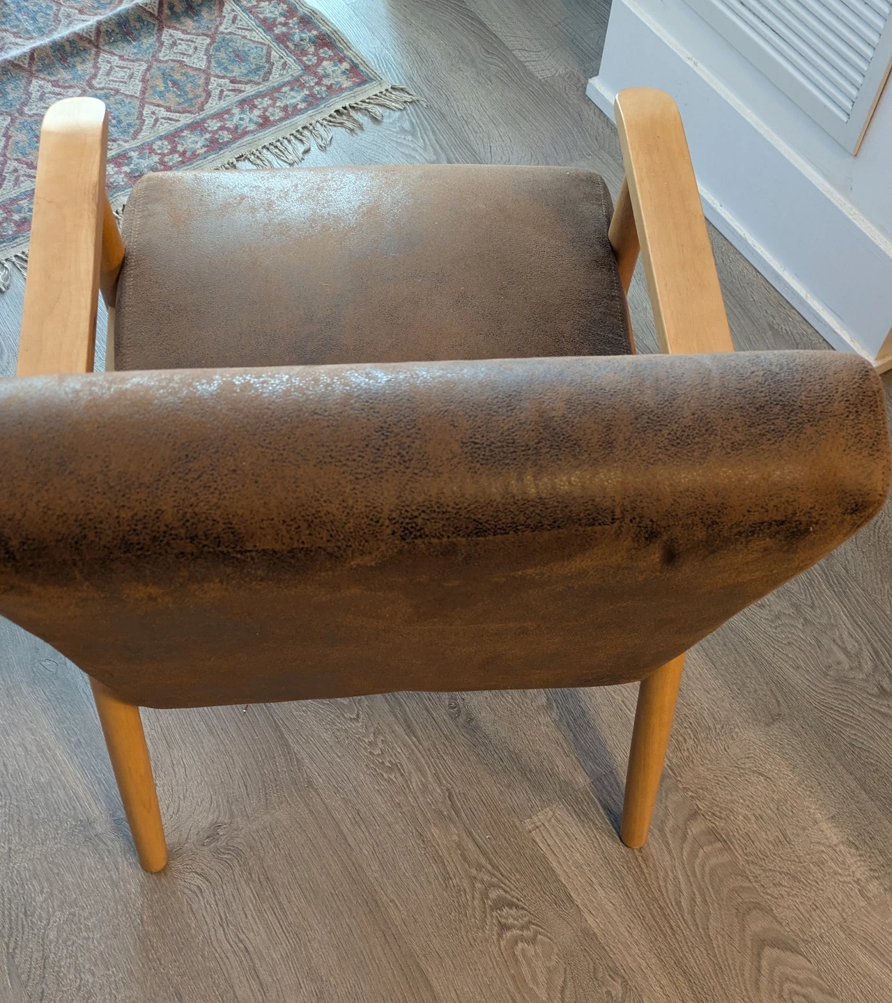 Brown Accent Chair with Wooden Frame - photo 4