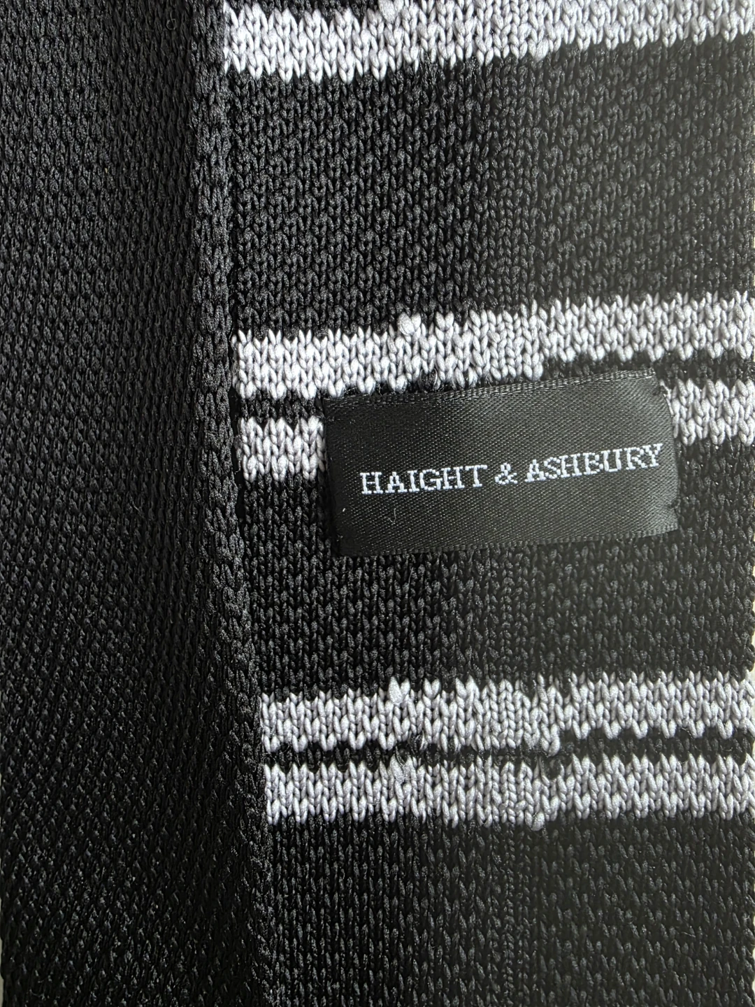 Haight & Ashbury Black & White Striped Knit Tie - photo 2