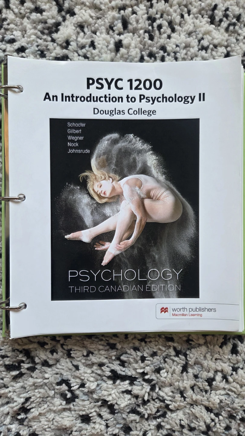 PSYC 1200 Intro to Psychology II Textbook - Third Edition