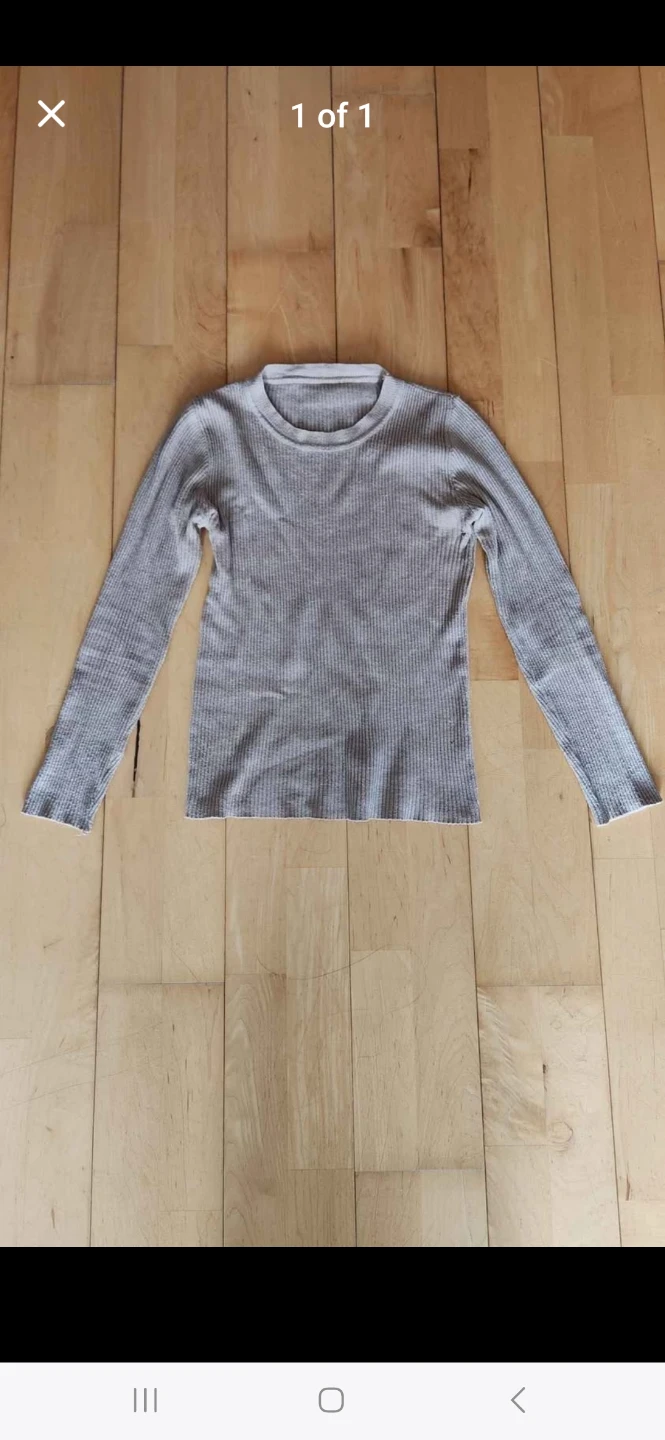 Beige Ribbed Sweater Top