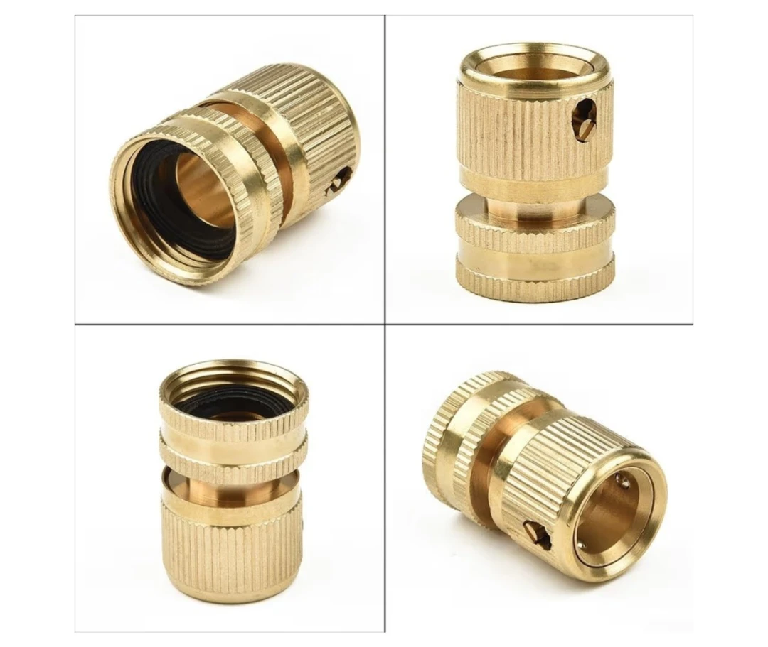 Set of 2 Brass 3/4" Hose Connector Adapter For Garden Tap - photo 3