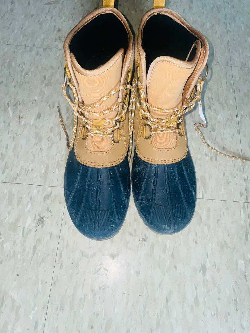 Universal Thread Women's Duck Boots Tan/Blue Size 11