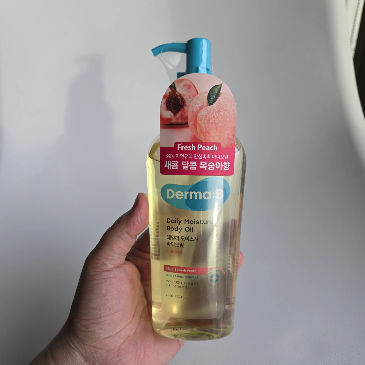 Derma:B Daily Moisture Body Oil - Fresh Peach 200ml
