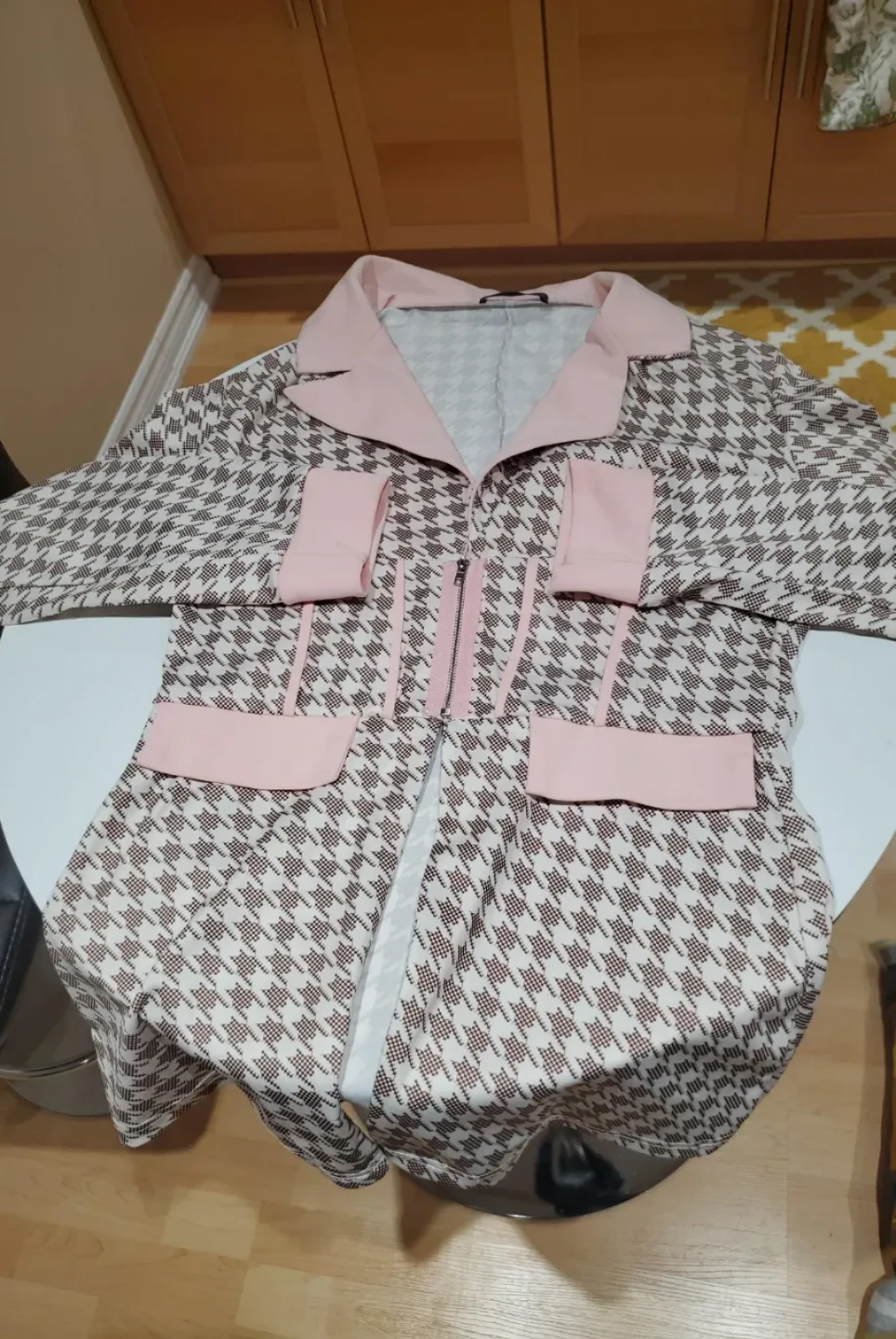 ChicMe Pattern Jacket with Pink Accents