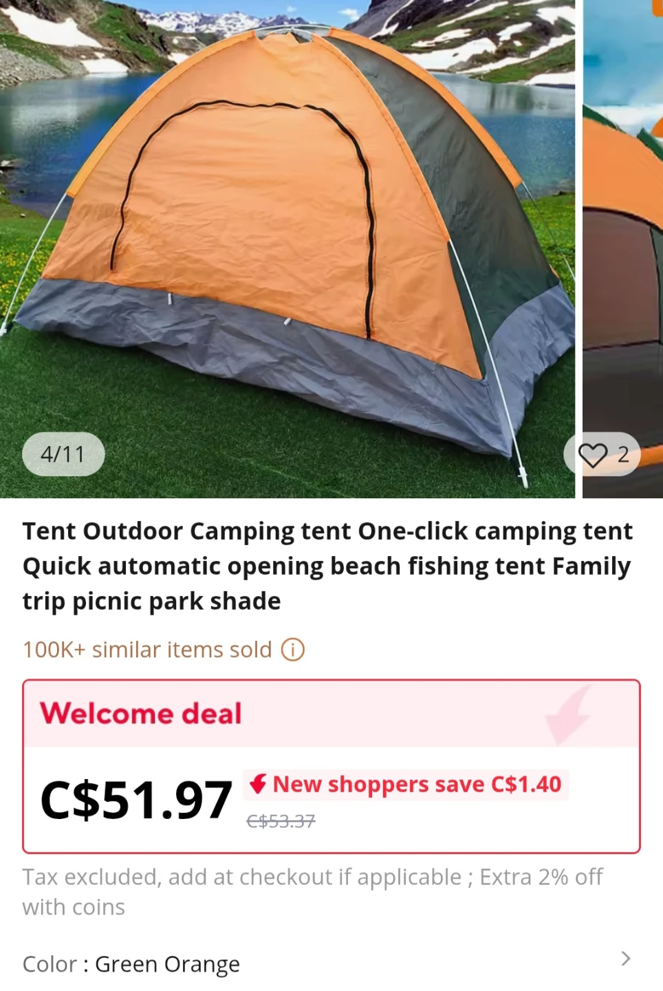 Moving Sale (Orange and Green Dome Tent) - photo 5