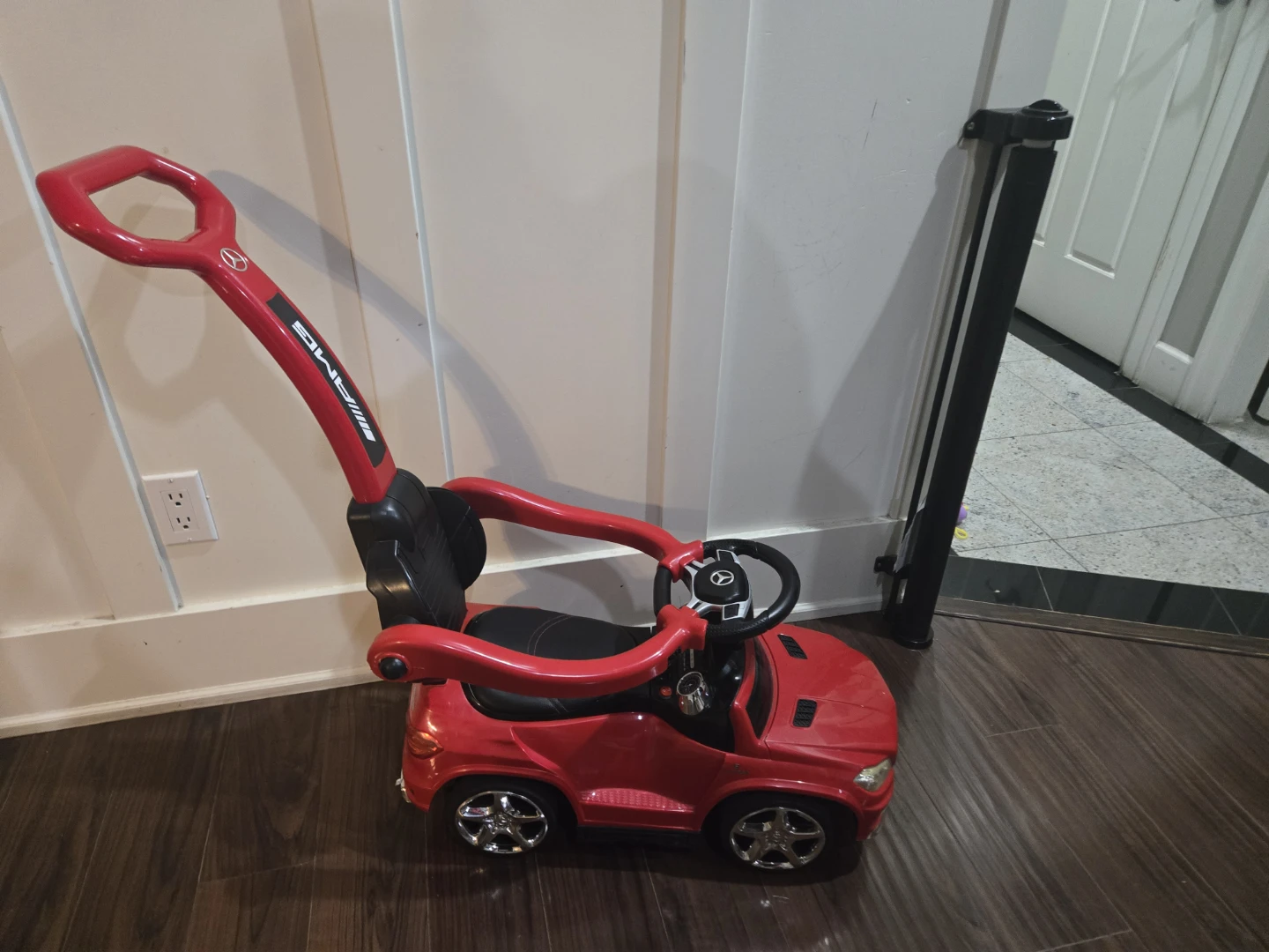 Red Mercedes-Benz AMG Ride-On Push Car with Handle - photo 3