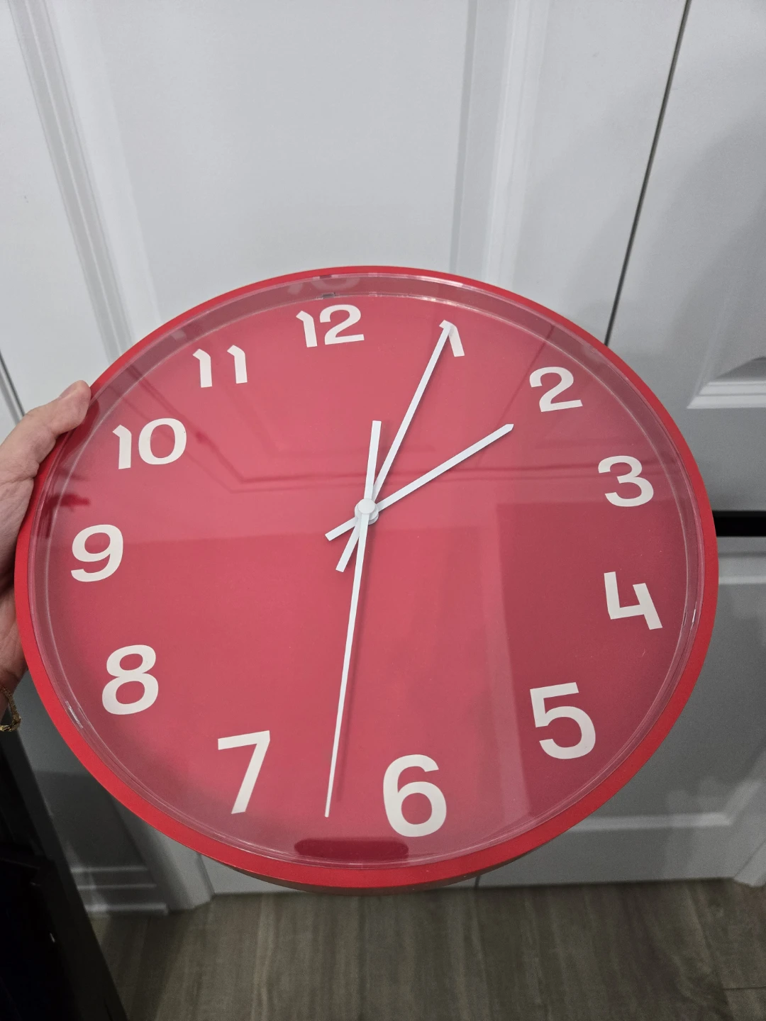 Red Wall Clock with Quartz Movement