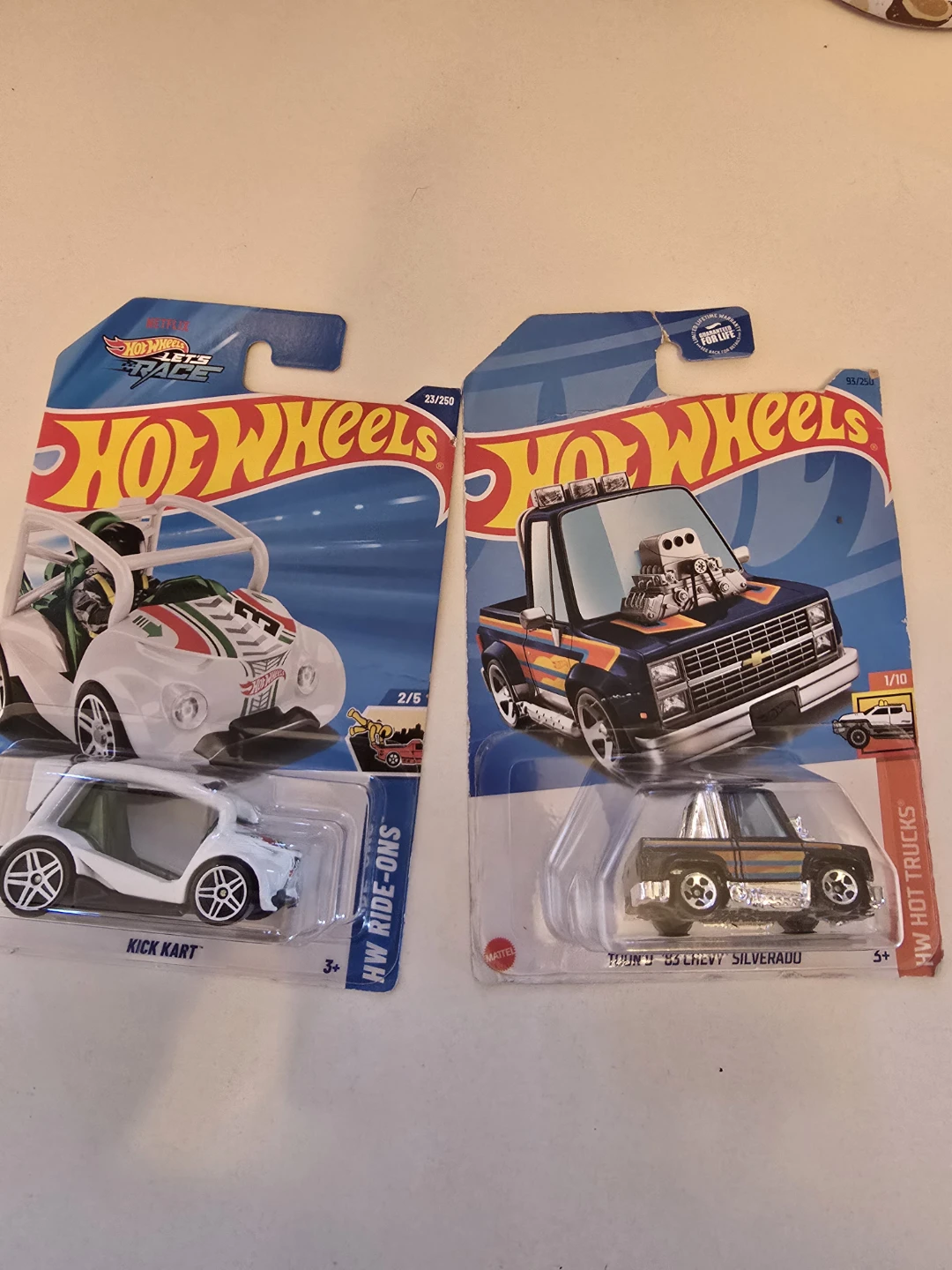 Hot Wheels Kick Kart & '83 Chevy Silverado Toy Cars