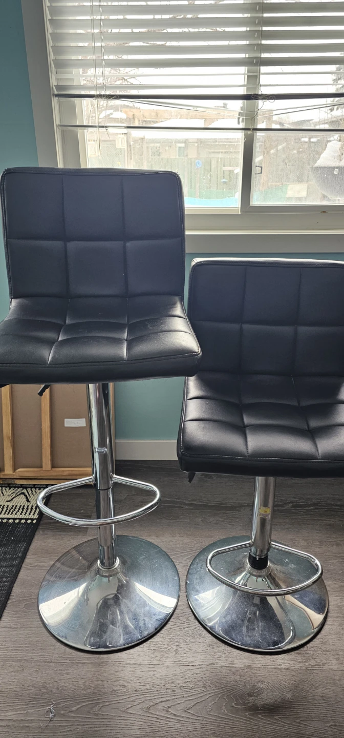 Black Adjustable Bar Stools (Set of 3)