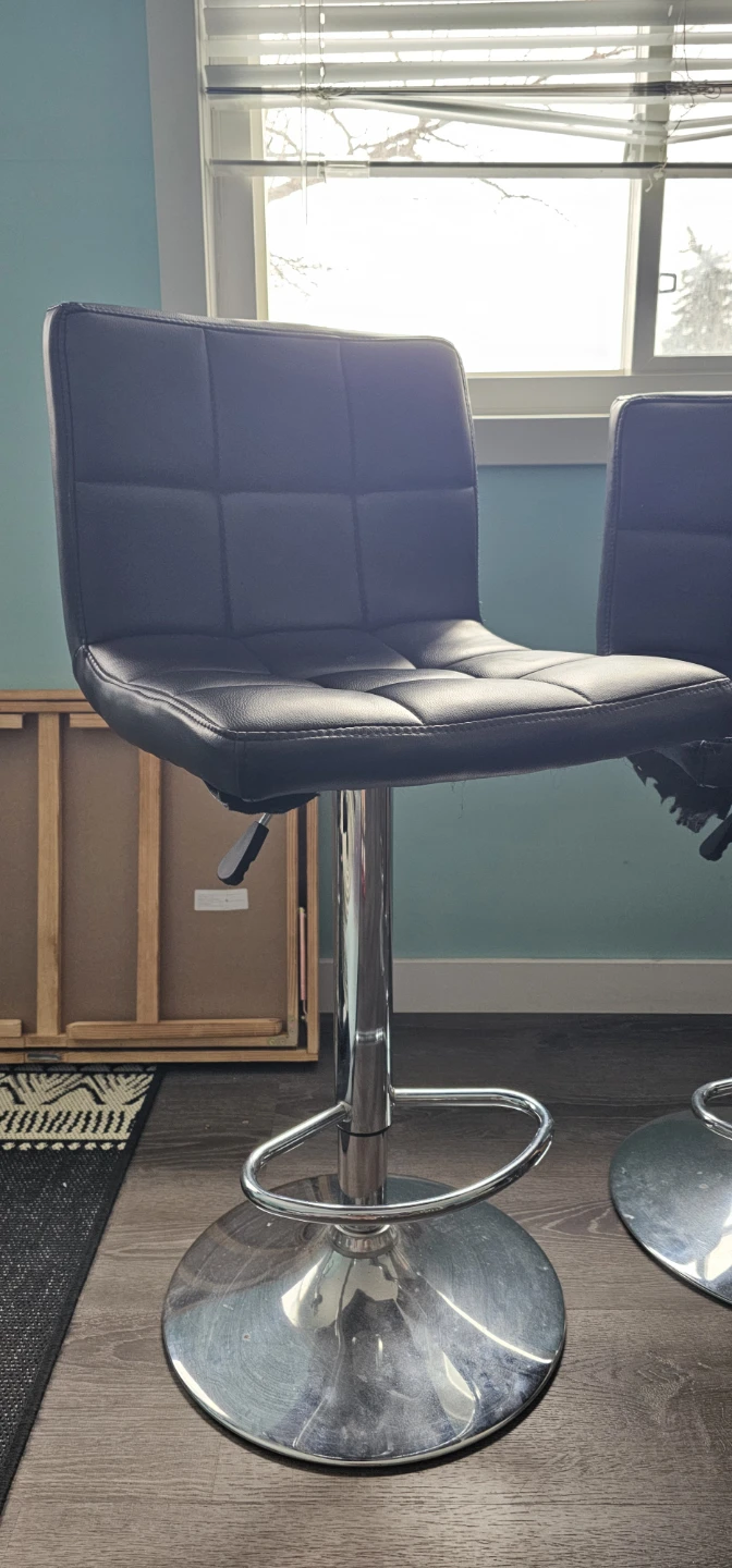 Black Adjustable Bar Stools (Set of 3) - photo 3