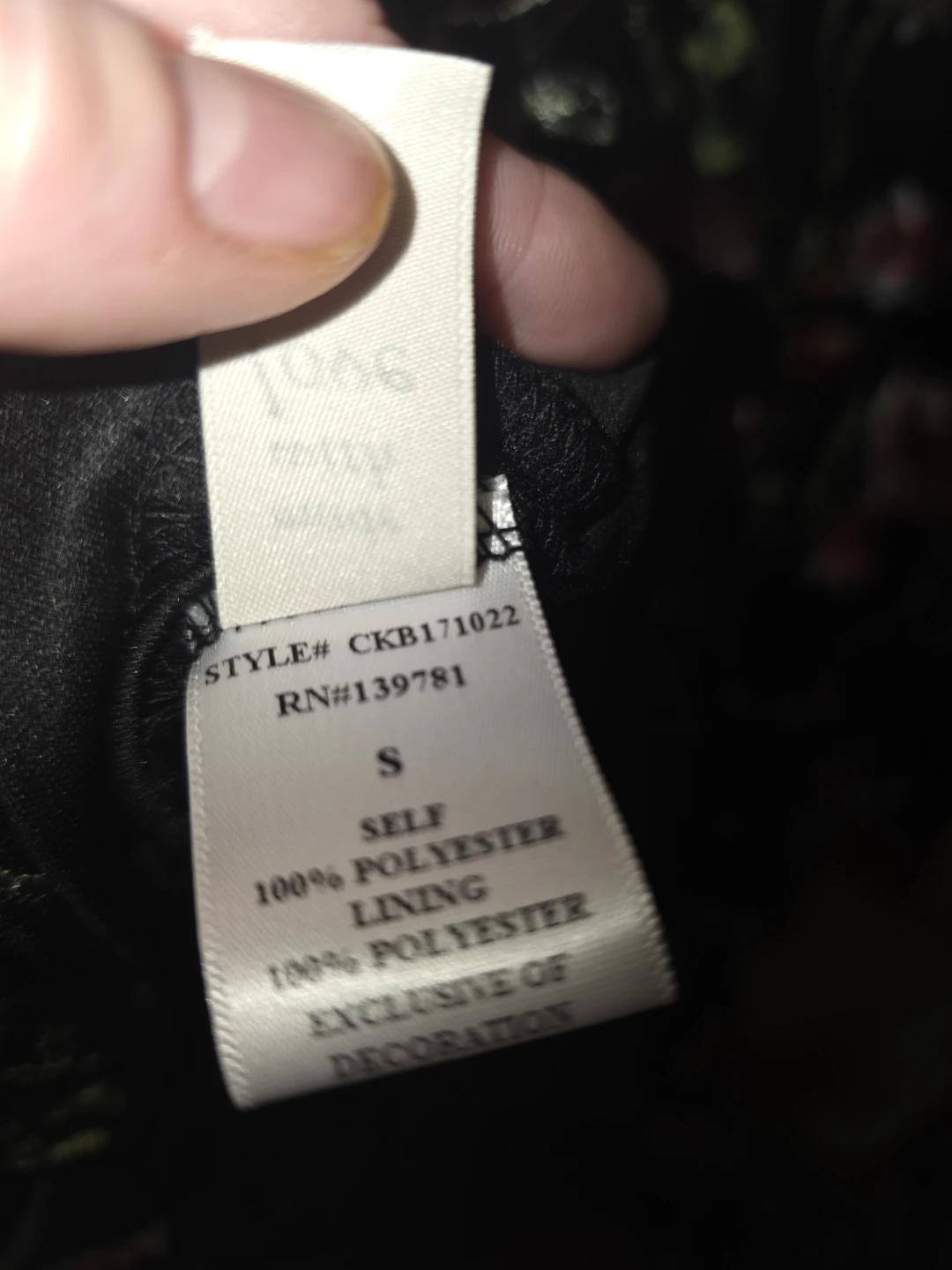 Black Floral Embroidered Mesh Dress Size S - photo 3