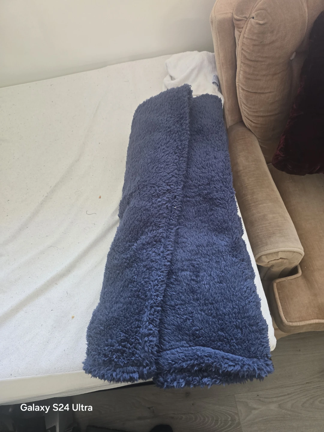Navy Blue Plush Throw Blanket