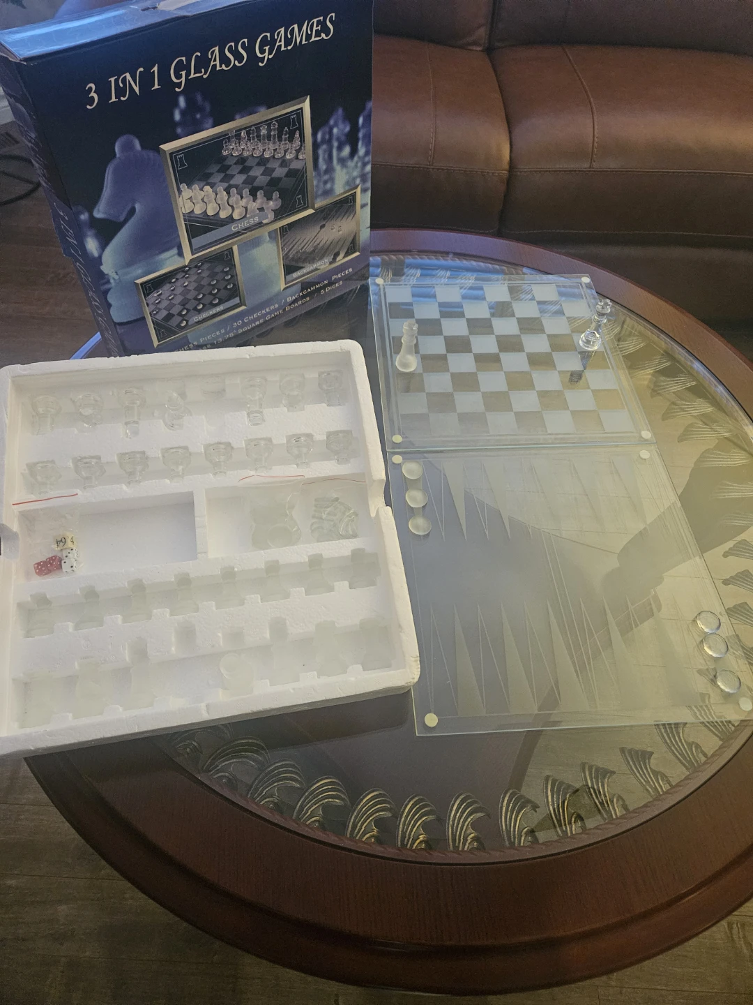 3 in 1 Glass Games - Chess, Checkers, Backgammon - photo 2