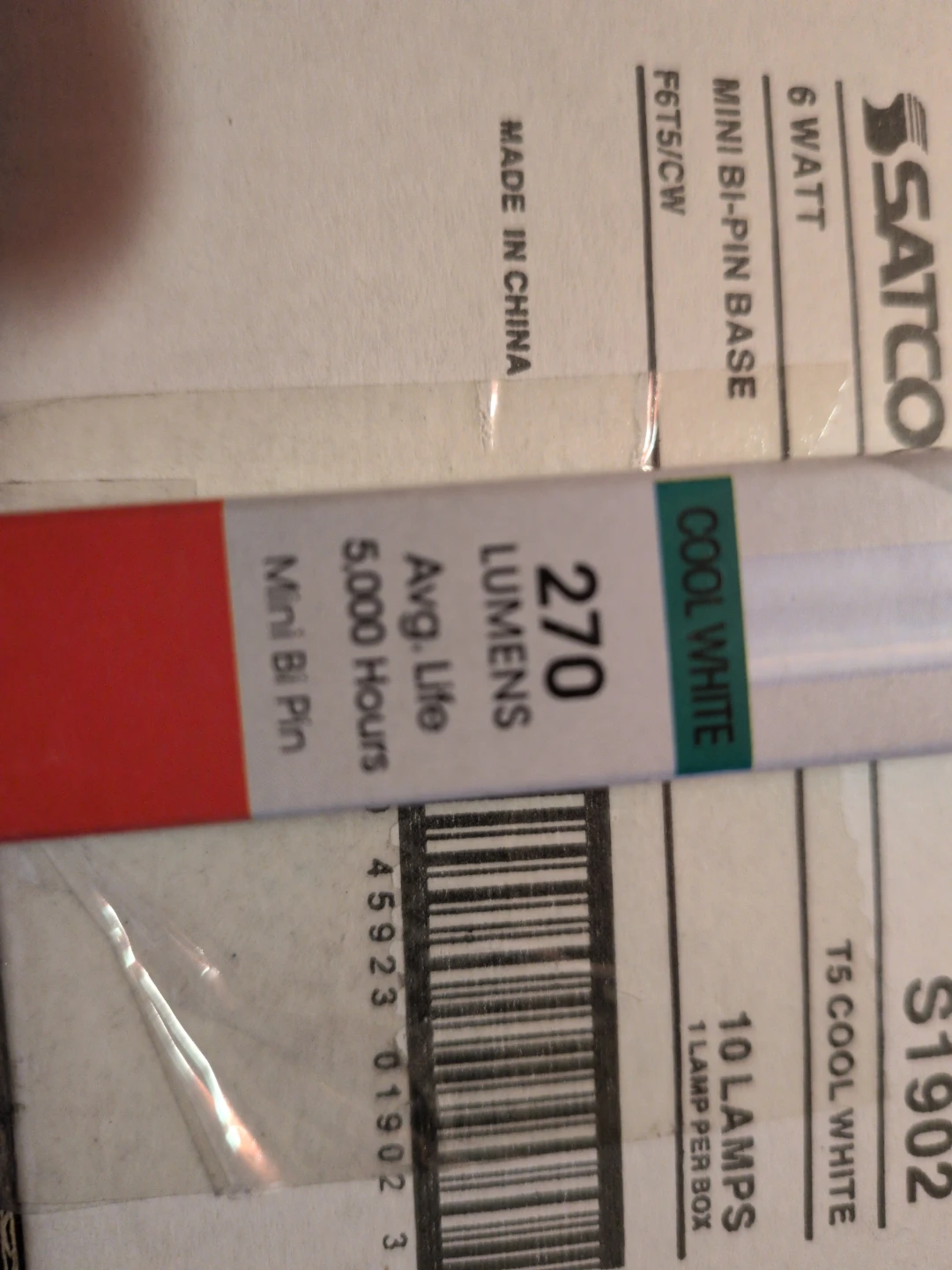 10 pack - SATCO Fluorescent Tube Light F6 T5/CW B24 - Cool White - photo 2