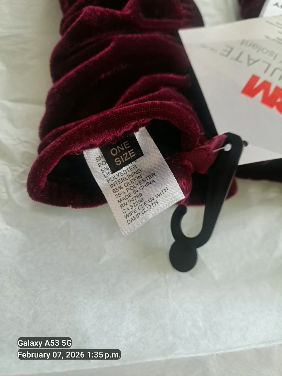 3M Insulate Burgundy Velvet Gloves - photo 2