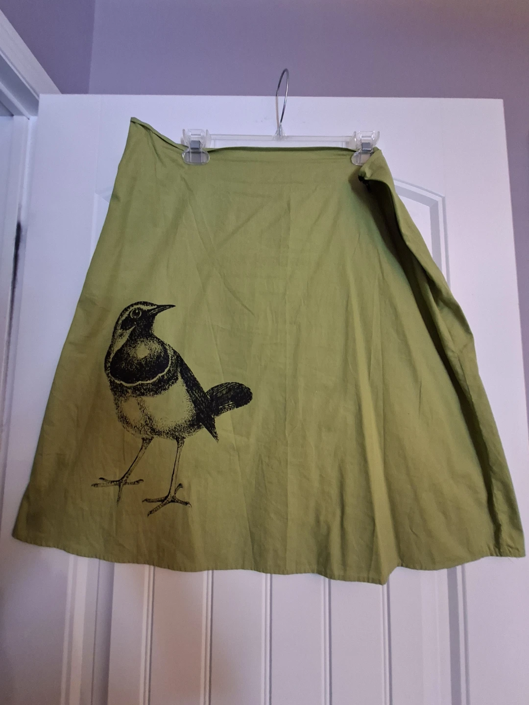 Angie's Sweatshop Green Bird Print Skirt