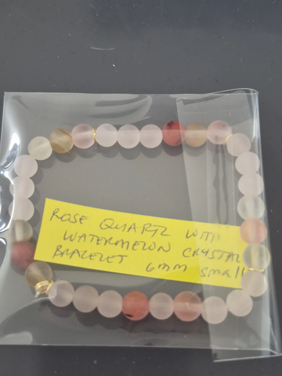 Rose Quartz and Watermelon Gemstone Bracelet - Small
