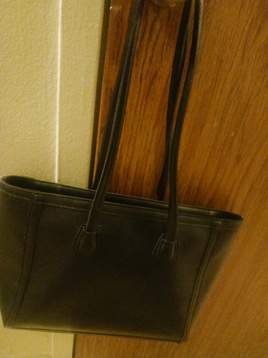 🏆 Black Leather Tote Bag