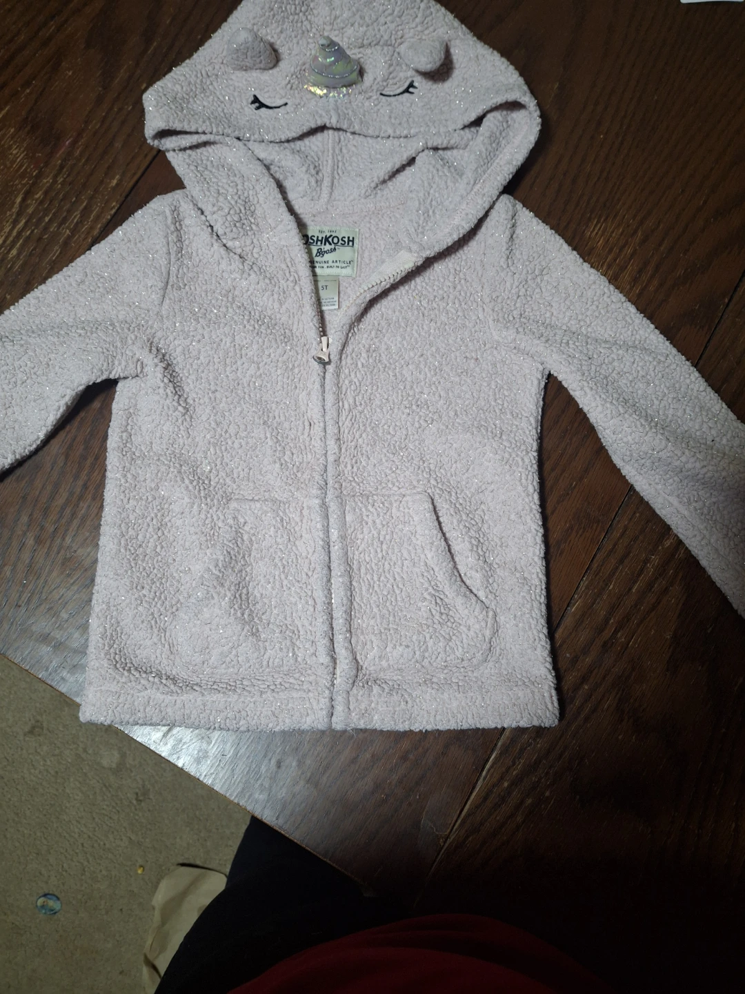 OshKosh B'gosh Pink Unicorn Fleece Hoodie - Size 5T