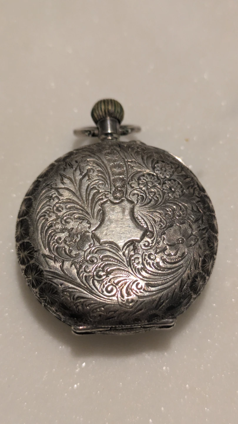 93.5% Silver Antique Pendant Pocket Watch