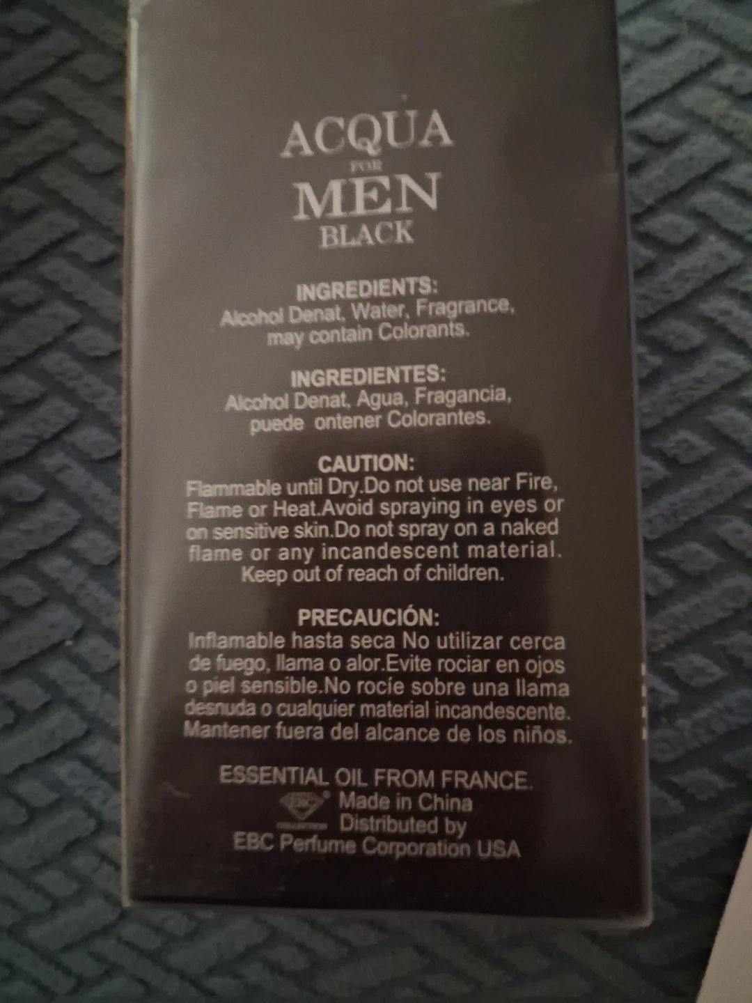 ACQUA FOR MEN BLACK Eau de Toilette Vaporisateur Spray 100ml - photo 3