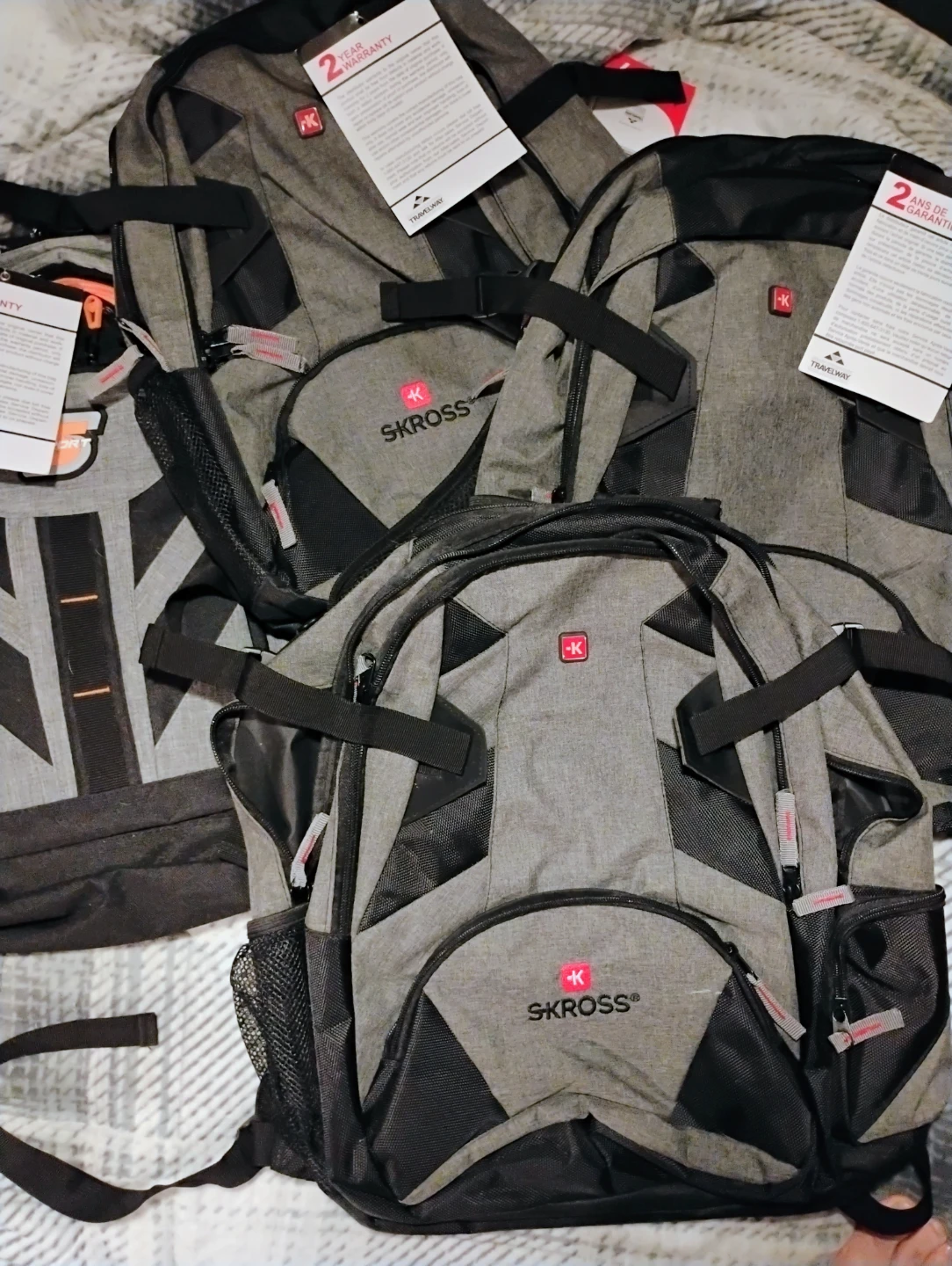 SKROSS Backpack Grey with Orange Interior