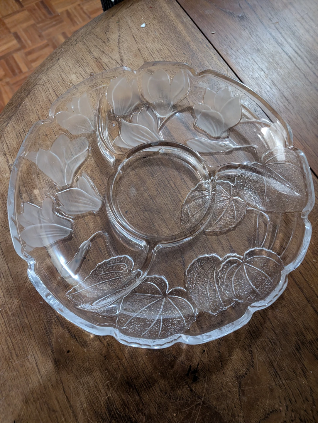 Glass Serving Tray with Dip Bowl - photo 2