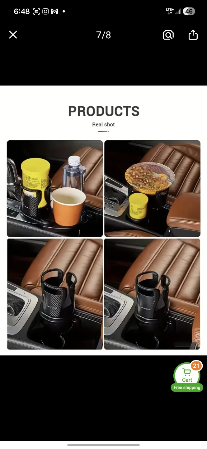 Adjustable Car Cup Holder with Tray
