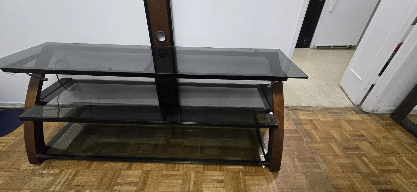 Glass and Wood TV Stand with Mount - photo 3