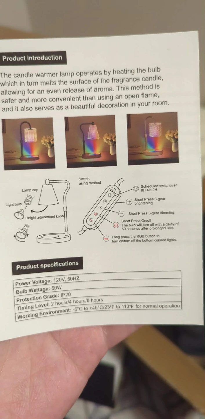 Candle Warmer Lamp With Timer and Dimmer - photo 3