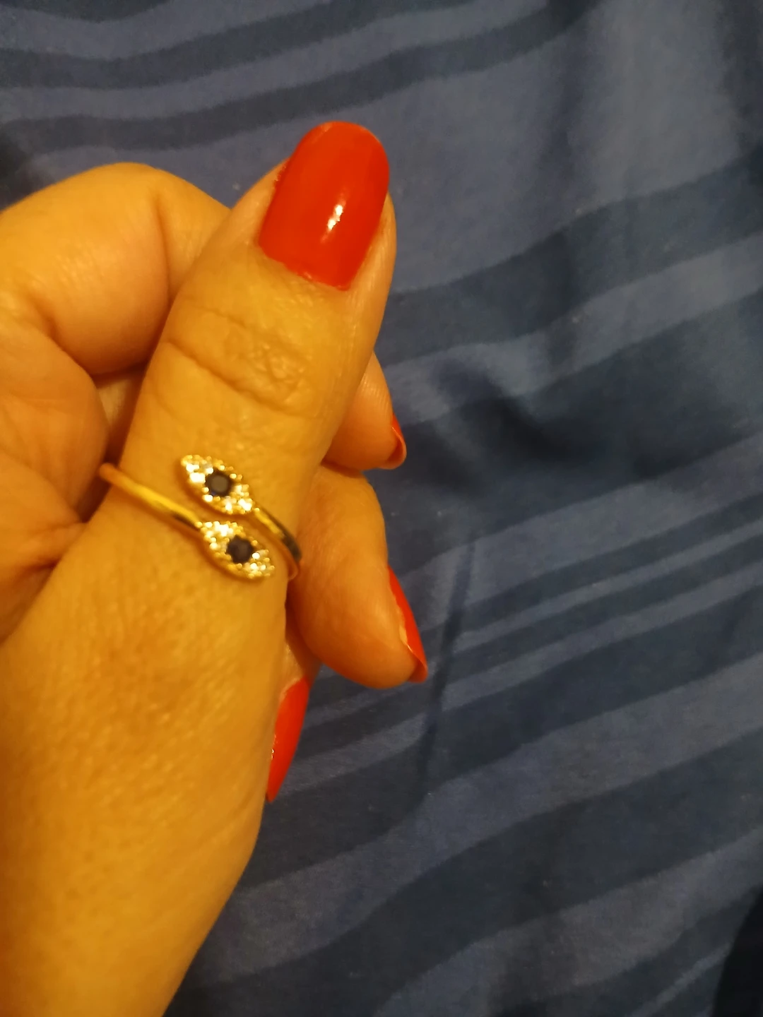 Blue Sapphire Snake Gold Ring - photo 3