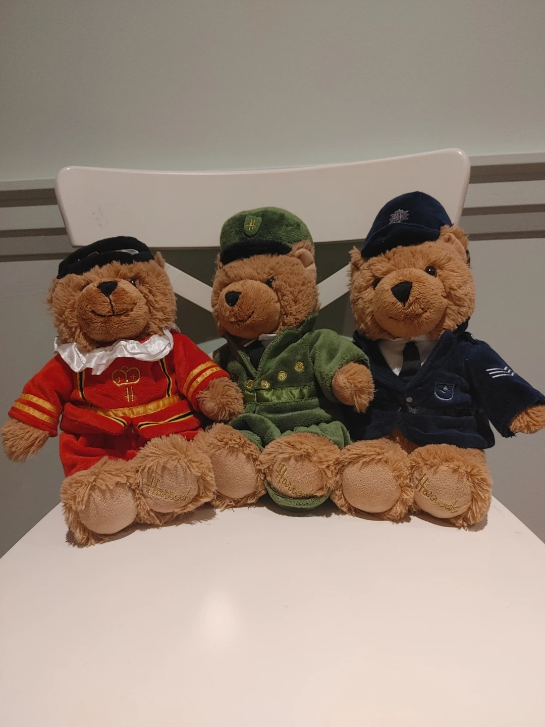 Set of 3 Harrods Teddy Bears in Uniforms