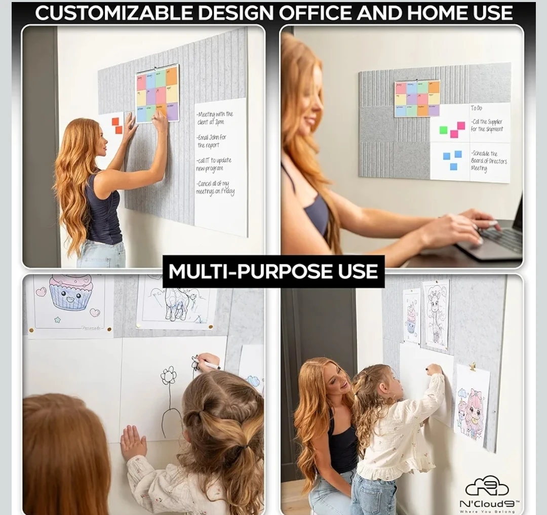 N'Cloud9 Felt Cork Board Tiles with Dry Erase Boards - photo 4
