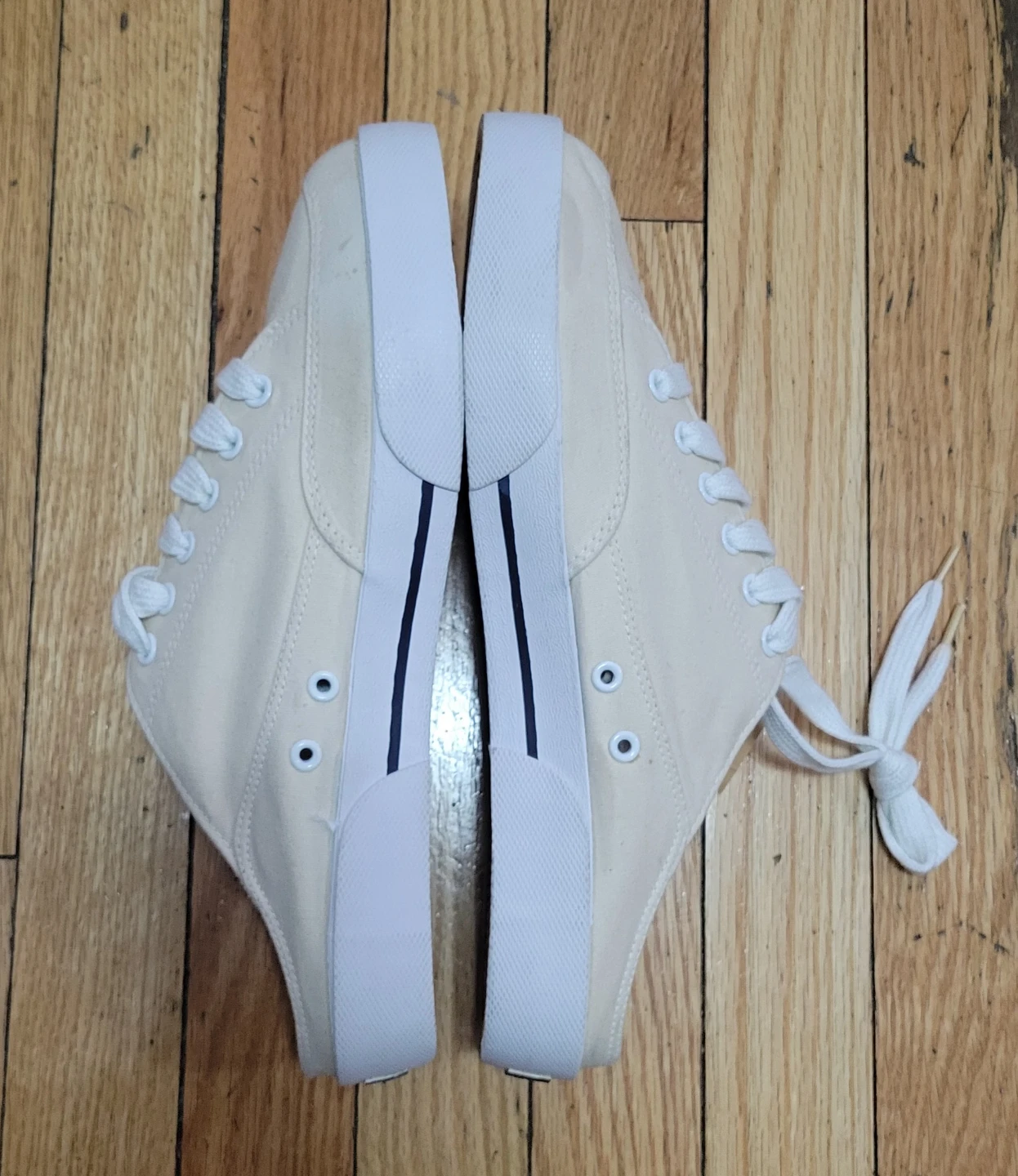 Ralph Lauren Canvas Slip-On Sneakers - Cream - Size 11M - photo 3