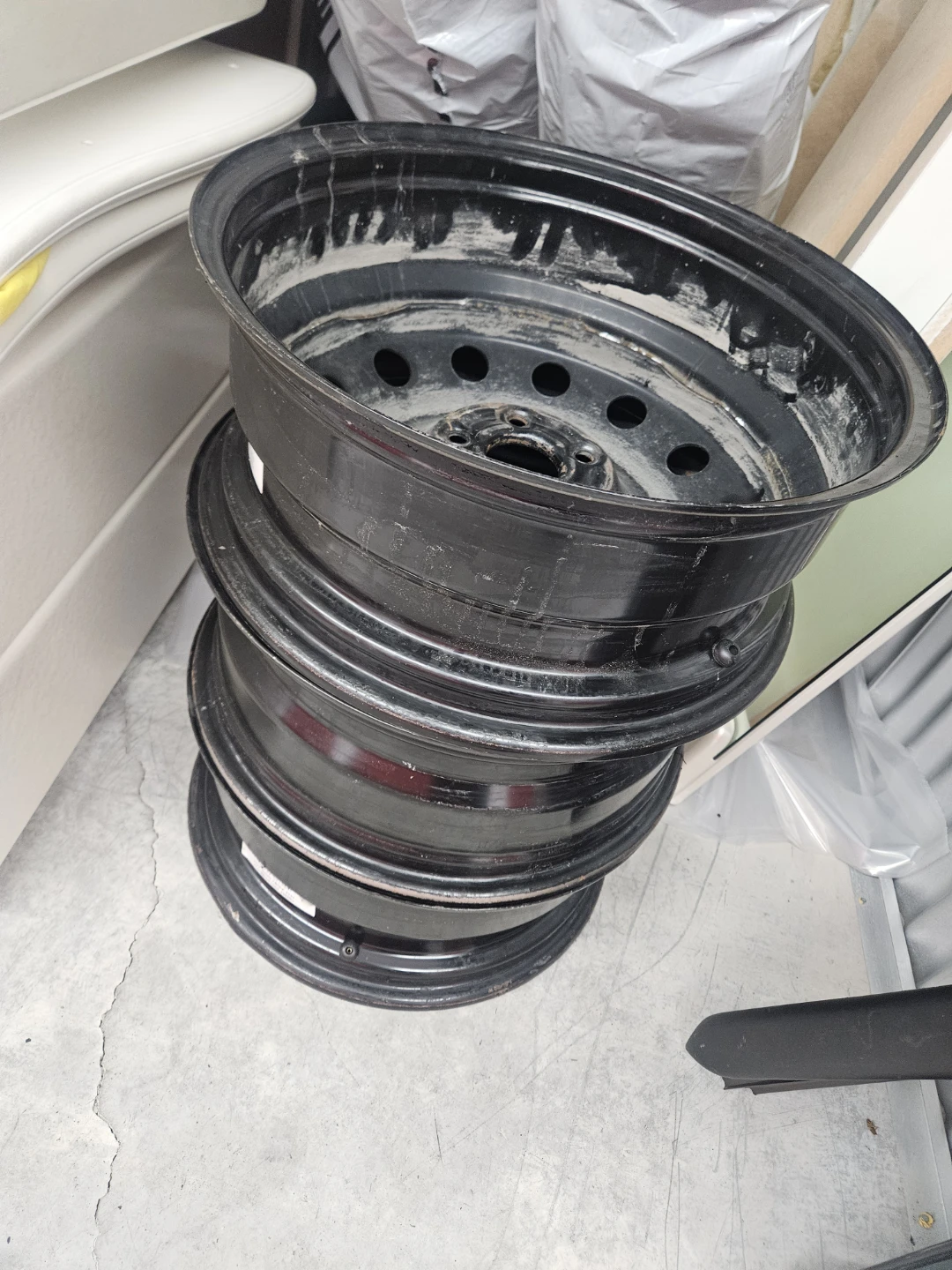 17x7 5x105 CB56.6 ET42 Black Steel Wheels (Set of 4) - photo 2