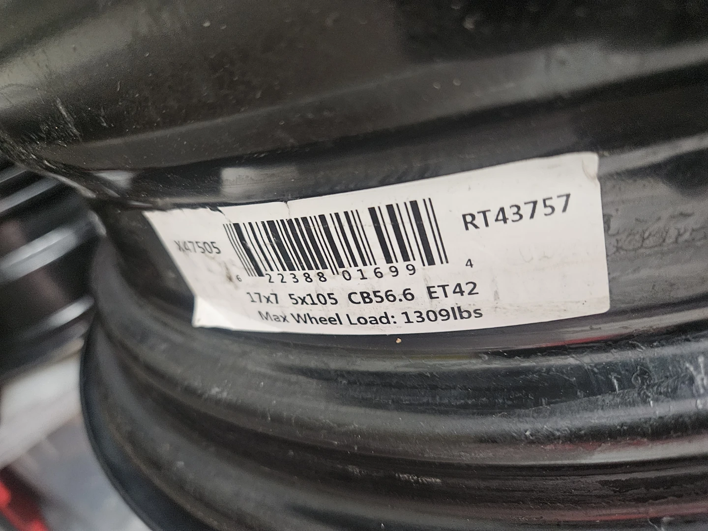 17x7 5x105 CB56.6 ET42 Black Steel Wheels (Set of 4) - photo 3