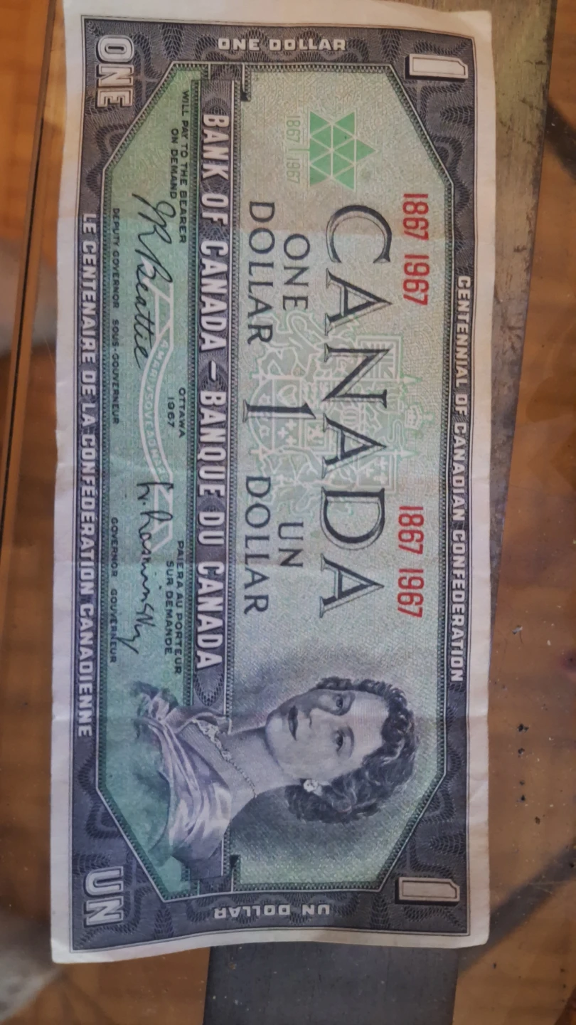 Canada $1 Bank Note - Centennial of Confederation 1967