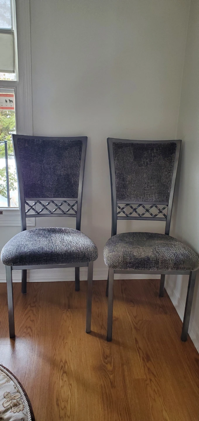Set of 2 Grey Upholstered Dining Chairs - photo 3