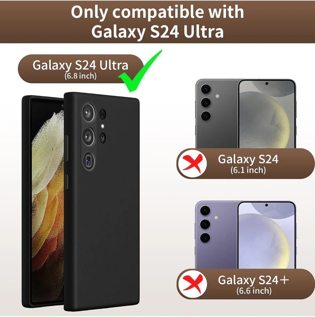 Rumwot Black Leather Phone Case for Galaxy S24 Ultra - photo 4