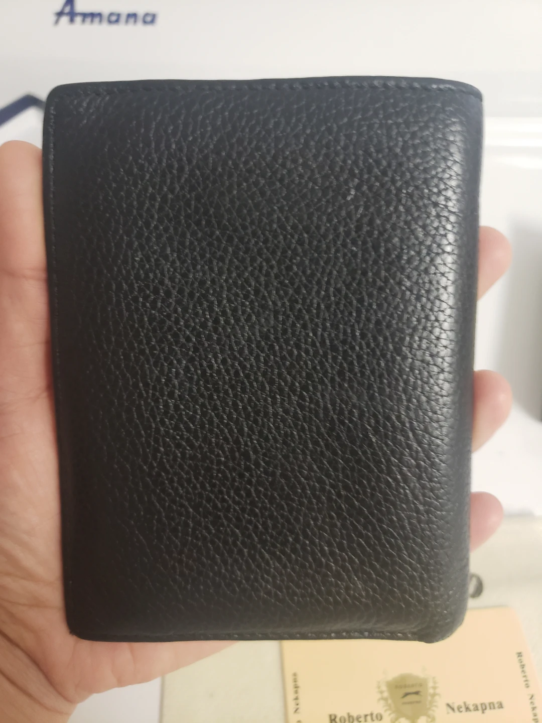 Brandnew Roberto Nekapma Black Leather Bifold Wallet - photo 3