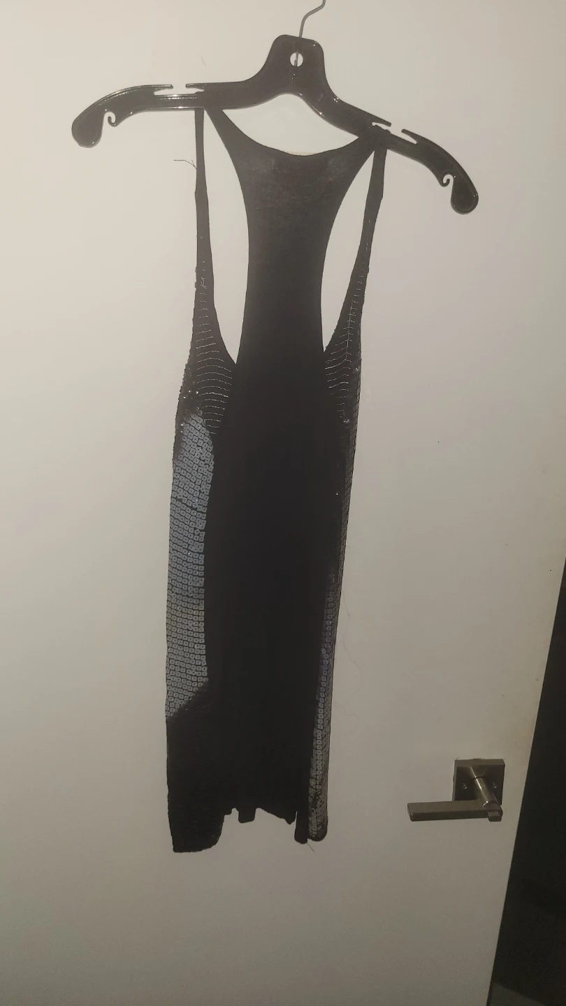 Black Sequin David Bowie-inspired pop-art graphic dress - photo 5