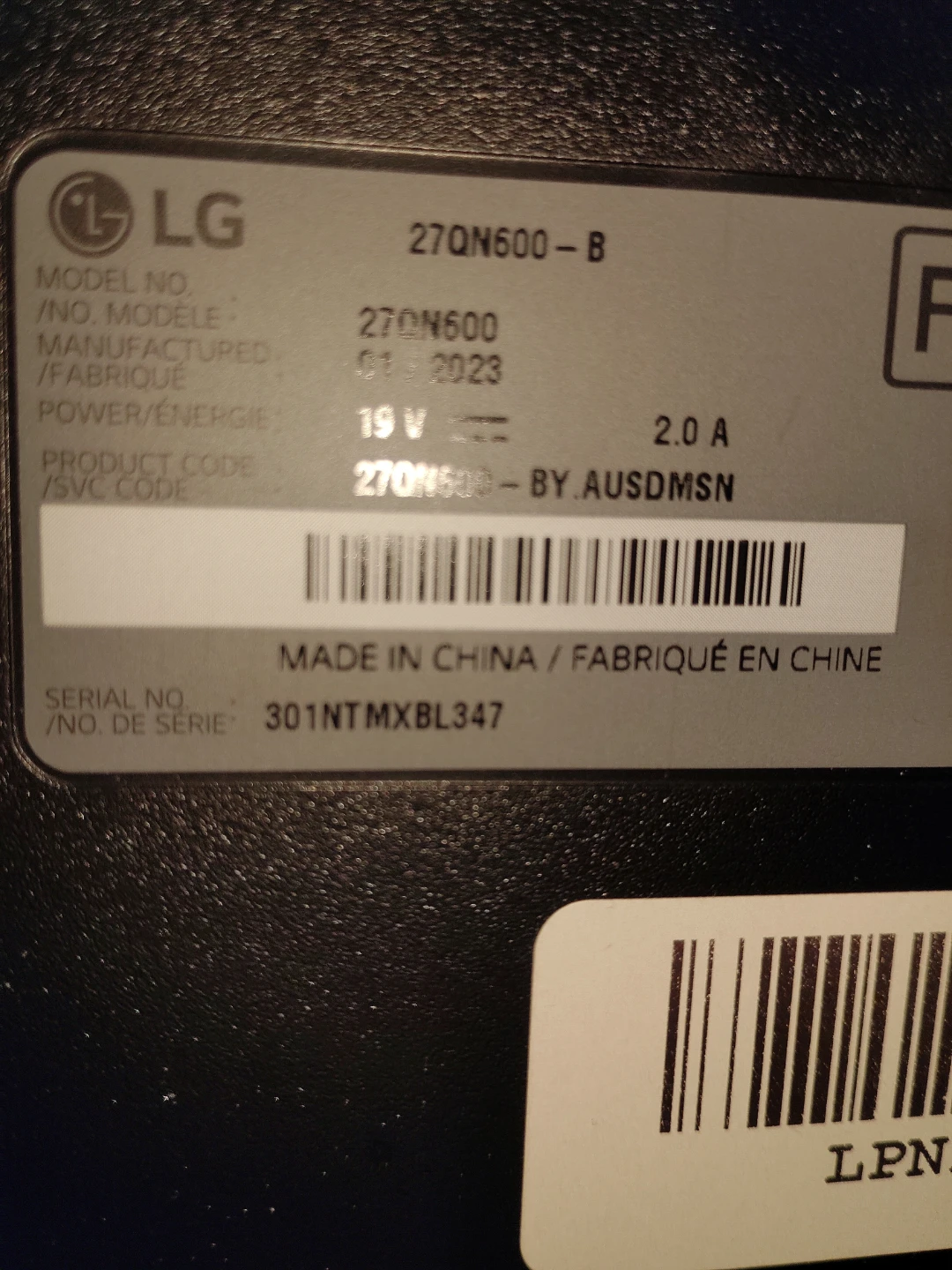 LG 27QN600-B 27-inch QHD Monitor